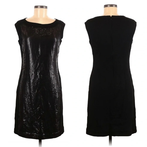 Ann Taylor Wool Blend Sequined Sheath Party Cocktail Dress NWT Black Size 2 - Picture 1 of 10
